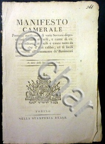 Regno sardegna manifesto - di,