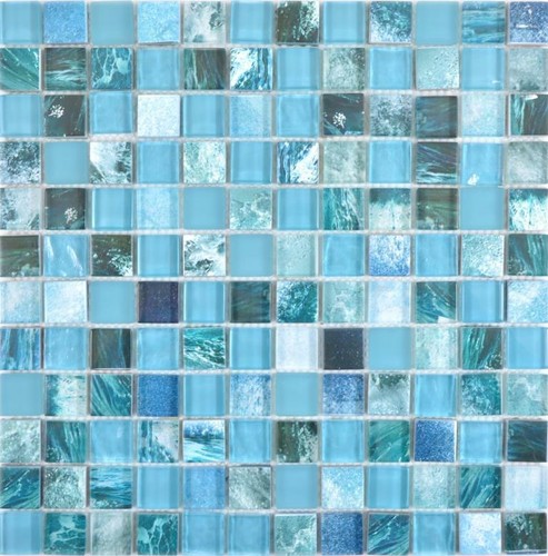 Mosaico verde blu oceano - blu,