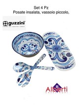 GUZZINI TABLE DECOR BLUES SET 4 PZ, VASSOIO OVALE, SET INSALATA, CIOTOLA PROMO
