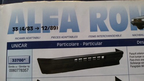 Paraurti anteriore alfa romeo - paraurti,