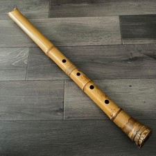 Flauto bambù Shakuhachi cinque fori 54 cm finitura naturale stile tradizionale