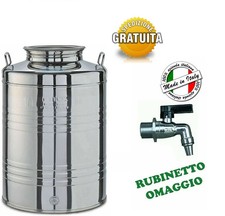 CONTENITORE FUSTO PER OLIO IN ACCIAIO INOX 10 15 20 25 30 50 LITRI BELVIVERE