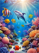 Piastrella Murale Subacqueo Scena Oceano Pesce Corallo Bagno Doccia Parete Backsplash