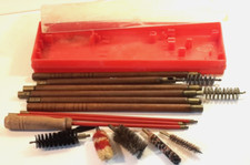 KIT  3 ASTE + 7 SCOVOLINI- PULISCI FUCILE-IN LEGNO E OTTONE-D'EPOCA-USATI