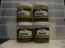 4 barattoli hook bait fishcon 6mm pellets da amo, pesca carpodromo, trota lago