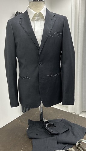 Abito uomo grigio scuro - abito,