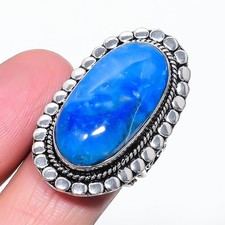 Anello regolabile con pietra preziosa forma ovale lapislazzuli stupefacente g...