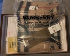 Sciarpa Burberry London Cashmere Marrone Scuro Nova Check Uomo/Donna