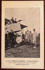 CART. POSTALE "S. A. R. UMBERTO DI SAVOIA VISITA I CAMPI DI AVIAZIONE" VG 1917