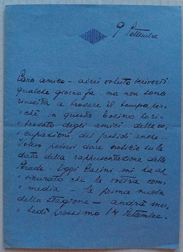 Lettera autografa attrice - , olga