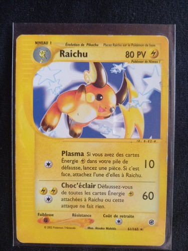 Carte pokémon raichu 165 - carte,
