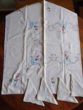 TOVAGLIA IN COTONE RICAMATA A MANO E 4 TOVAGLIOLI