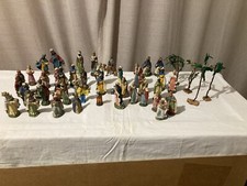 lotto pastori pastorelli da presepe re magii in pasta e cartapesta