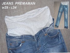 PANTALONE JEANS confort PREMAMAN Donna Pre-Parto STILE VINTAGE - w29 L34 Tg43