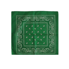 BANDANA VERDE QUADRATA 100% COTONE PAISLEY PIRATA FAZZOLETTO SPORT CICLISMO