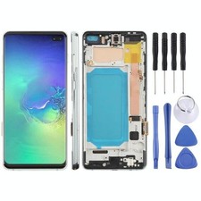 Display LCD ricambio per Samsung Galaxy S10+ SM-G975F e frame bianco NO SENSORI