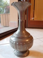 Vaso peltro 95 antico vintage decorato lavorato