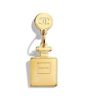 CHANEL CIONDOLO FLACONE N°5 METALLO ORO SCRITTA LOGO GIOIELLI BIGIOTTERIA RARO