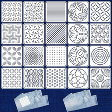 Set Di 20 Pezzi Stencil Sashiko, 5,1 X 5,1 Pollici Schablonen in Plastica per Mo