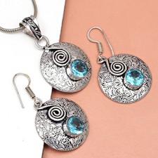 Set orecchini topazio blu