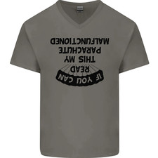 My Paracadute Malfunctioned Paracadutismo Para Uomo Scollo A V Cotone T-Shirt