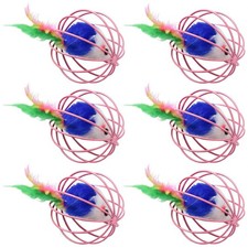  6pcs gatto domestico che gioca giocattolo topo finto topo ratto in gabbia palla