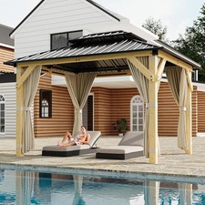 X12 outdoor wood pergola - outdoor,