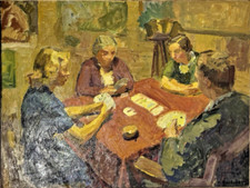 Axel Bredsdorff   (1883-1947) Olio su tela - Opera di Grandi Dimensioni