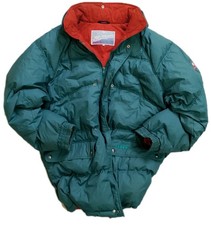 Giacca vintage Diadora anni ‘90 verde/rossa – piuma d’oca – bomber retrò unisex