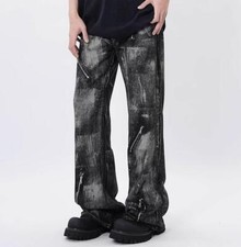 Jeans uomo denim nero gamba