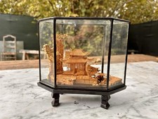 Grazio saMiniatura paesaggio Cinese diorama in sughero orientale vintage Oriente