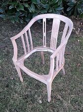 Poltroncina grezza stile Liberty inglese fusto grezzo in legno di faggio 