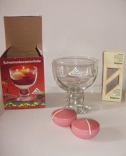 Portacandele galleggianti in vetro + n. 2 maxi candele - NUOVO