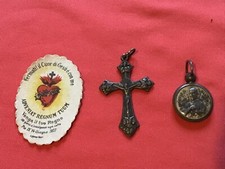 Antica reliquia di Antonio Gianelli + croce + sacro cuore 1877 offerta super rara