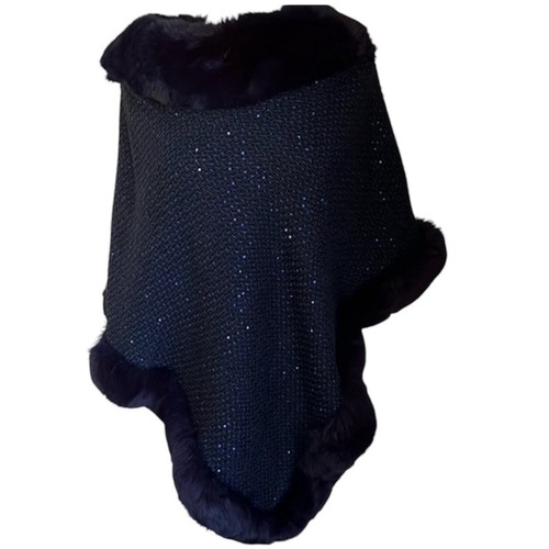 Poncho pull over - , blu