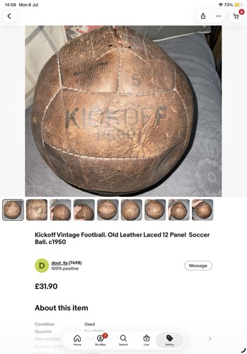 Calcio pelle vintage 1950 s - in,