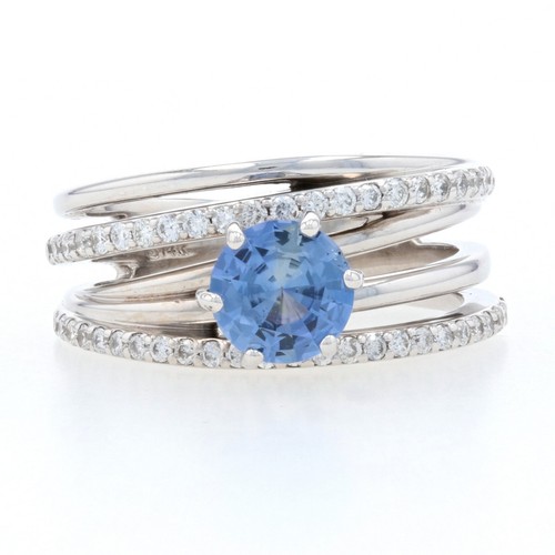 Oro bianco anello zaffiro - bianco, e
