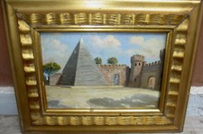 1930 Olio su cartone. Piramide Cestia, San Paolo, Roma Firmato e datato al verso