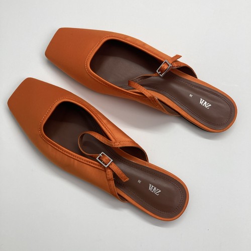 Zara satin ballet mules us - satin,