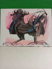 AMBROGIO GIANNI ACQUERELLO SU CARTA 25X18 "IL GALLO"