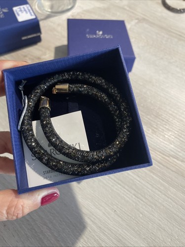 Bracciale swaroski nero dorato - swaroski,