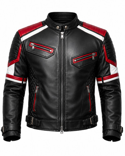 Giacca motociclista uomo nera - giacca,