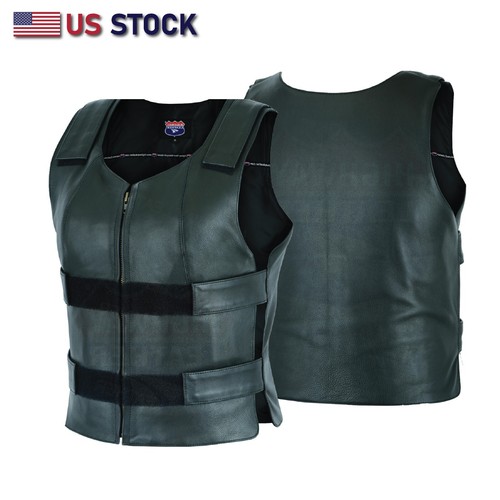 Gilet moto pelle stile - in,