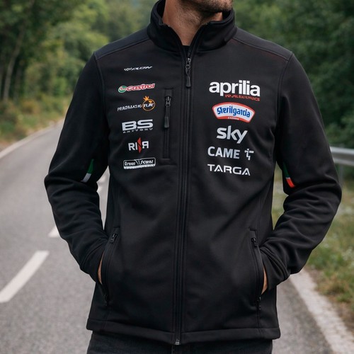 Chaqueta negra moto aprilia - negra,
