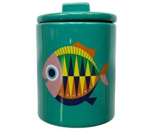 Kitsch Kitchen Storage Jar Sealife Fish S barattolo con coperchio in ceramic