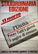 Straordinaria Edizione l'UNITA' - Poster originale propaganda politica - 1988 -