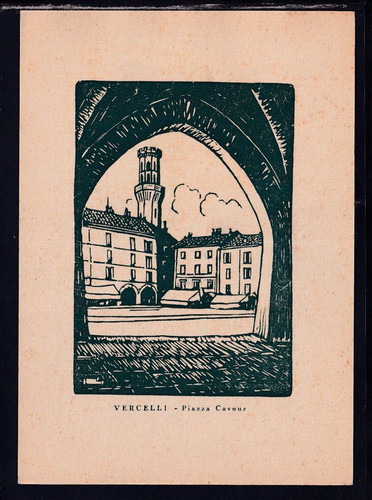 Cartolina vercelli piazza - cartolina,