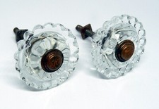 Coppia di antichi pomelli in vetro. Tiranti per cassetti Oggetto di antiquariato