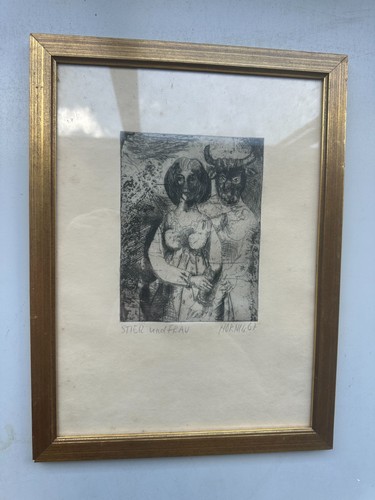 Vecchio quadro toro donna - e,