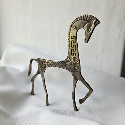 Statua cavallo etrusco ottone